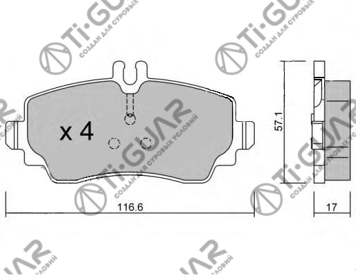 Тормозные колодки TG-1215/PN0166* Ti·GUAR Тормозные колодки TG-1215/PN0166* Ti·GUAR