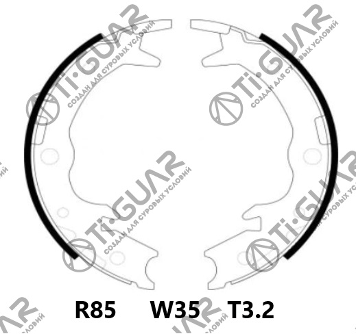 Тормозные колодки ( КОМПЛЕКТ 4ШТ. РУЧНОГО ТОРМОЗА) TG-0570/FN0570* Ti·GUAR